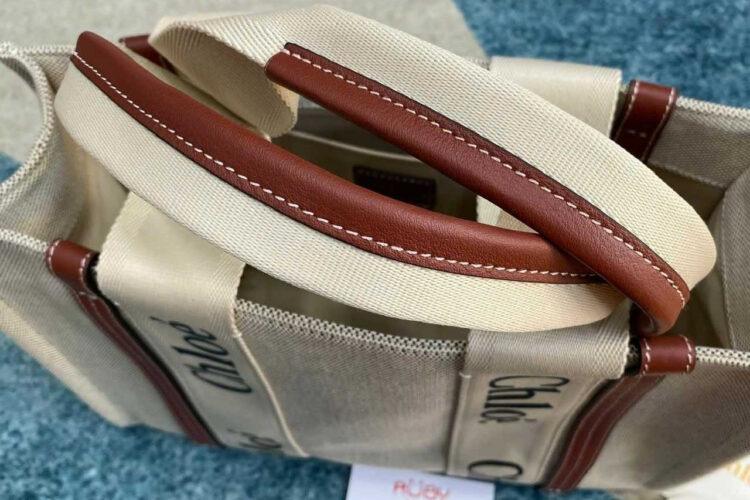 Túi Chloé Medium Woody Tote Bag Màu Kem Nâu