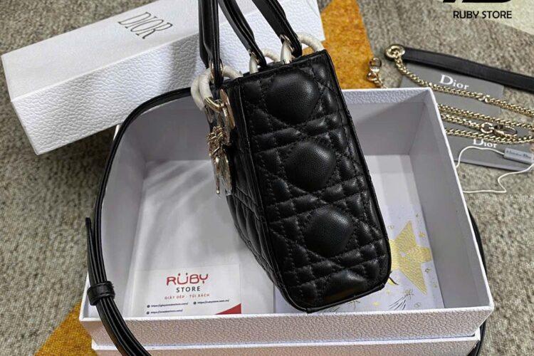Túi Mini Lady Dior Bag Black Lambskin GHW Màu Đen Khóa Vàng 17CM Best Deal