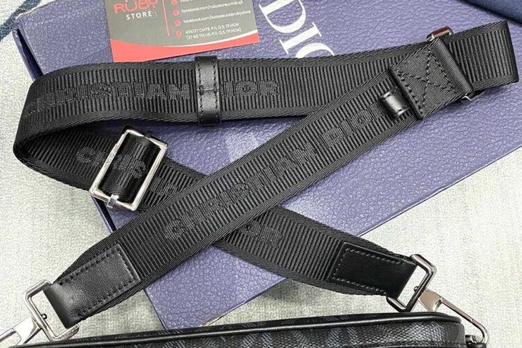 Túi Dior Saddle Triple Pouch Black Diamond Canvas Đen