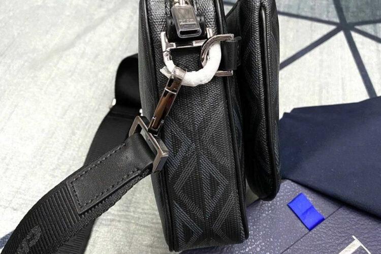 Túi Dior Saddle Triple Pouch Black Diamond Canvas Đen