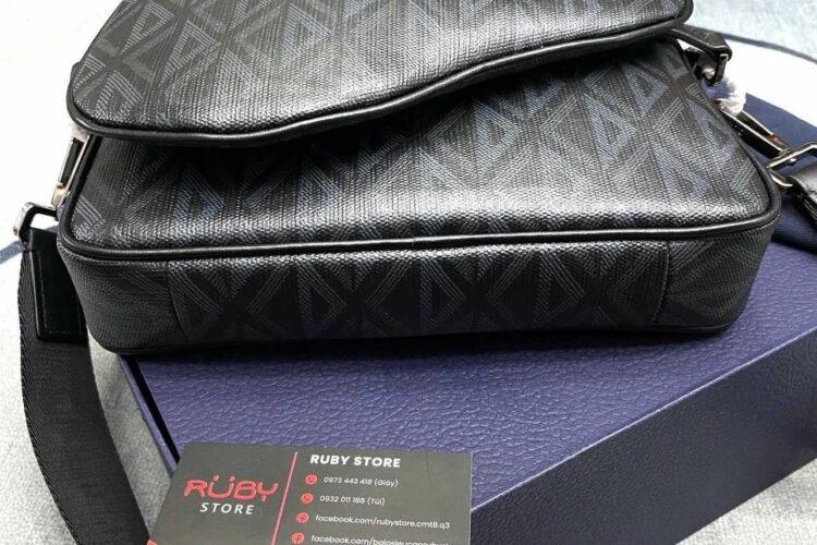 Túi Dior Saddle Triple Pouch Black Diamond Canvas Đen