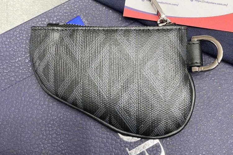 Túi Dior Saddle Triple Pouch Black Diamond Canvas Đen