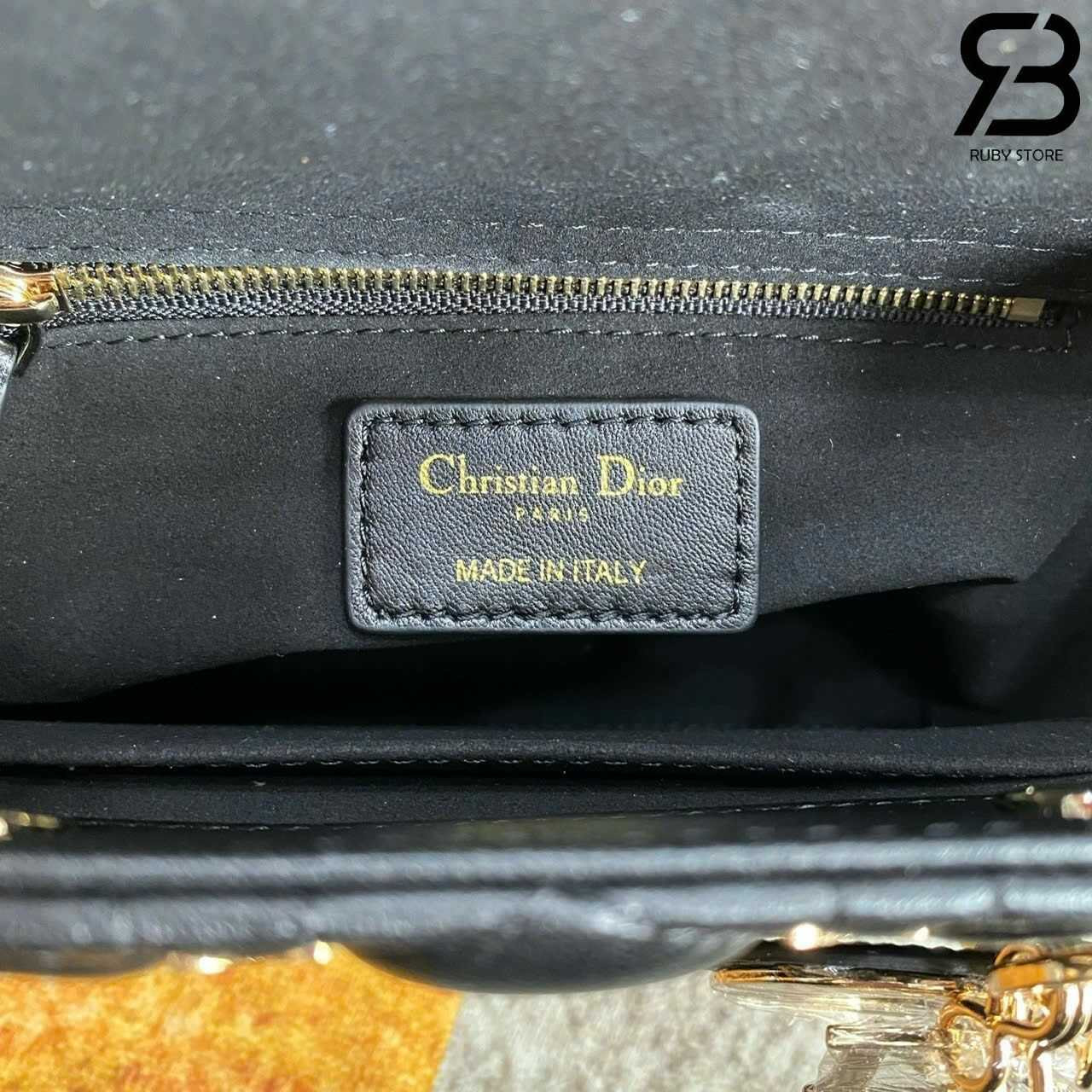 Túi Dior Small Lady Butterfly Black Lambskin GHW Best Quality