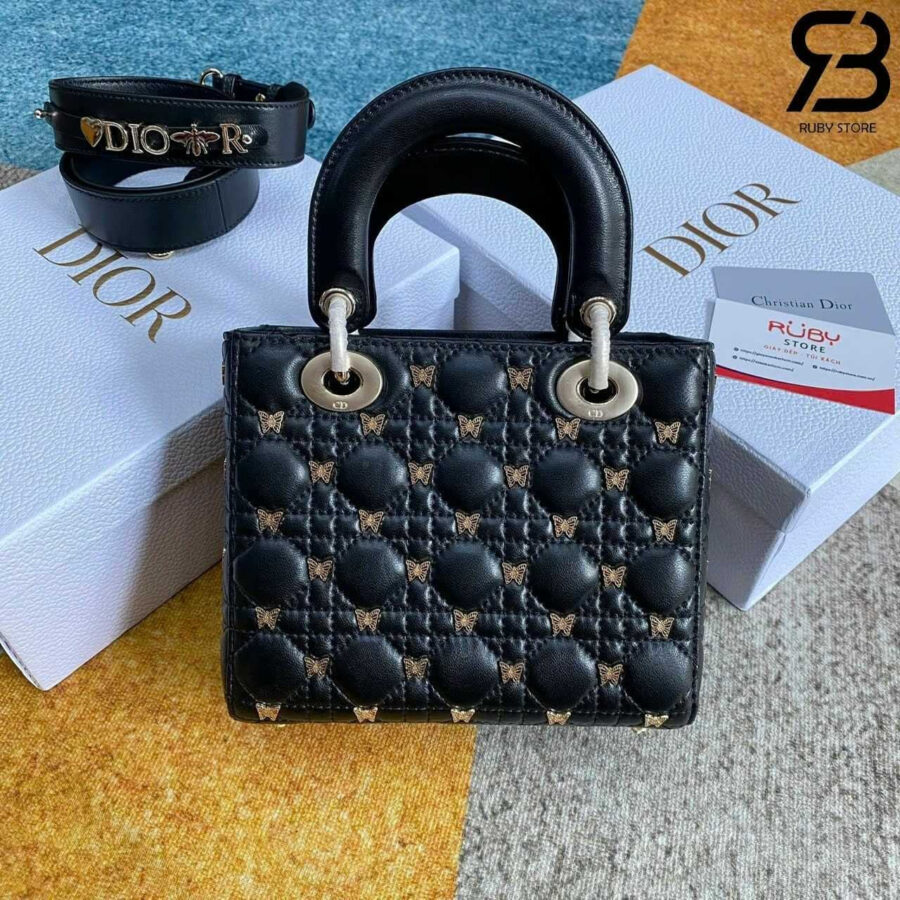 Túi Dior Small Lady Butterfly Black Lambskin GHW Best Quality