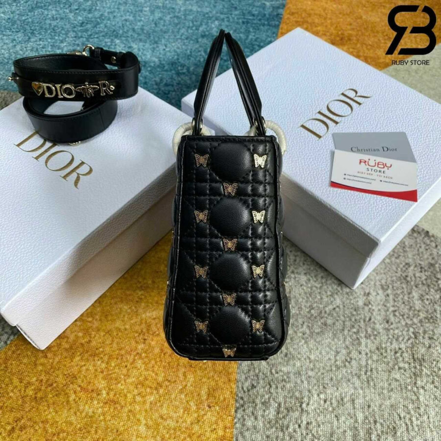 Túi Dior Small Lady Butterfly Black Lambskin GHW Best Quality