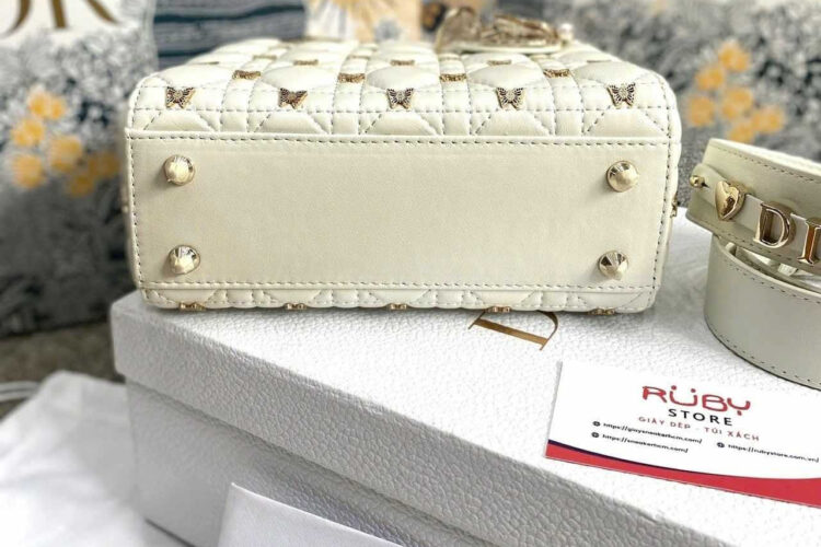 Túi Dior Small Lady Butterfly Latte Lambskin GHW Best Quality