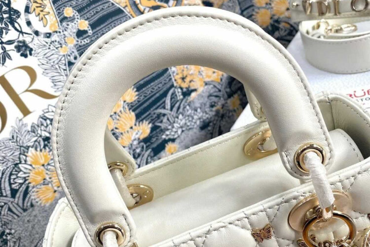 Túi Dior Small Lady Butterfly Latte Lambskin GHW Best Quality