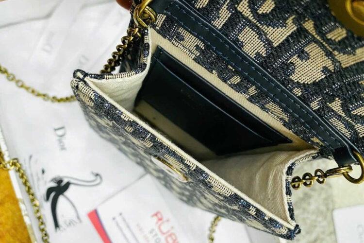 Túi Dior Vertical Saddle Pouch Blue D Oblique