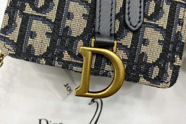 Túi Dior Vertical Saddle Pouch Blue D Oblique