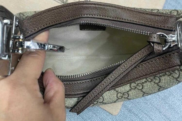 Túi Gucci Attache Small Shoulder Bag GG Supreme Brown Be Nâu