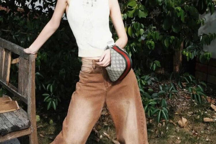 Túi Gucci Attache Small Shoulder Bag GG Supreme Brown Be Nâu