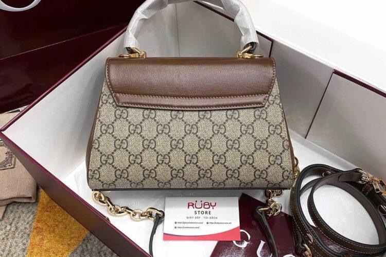 Túi Gucci Horsebit 1955 Mini Bag GG Supreme Nâu 22CM