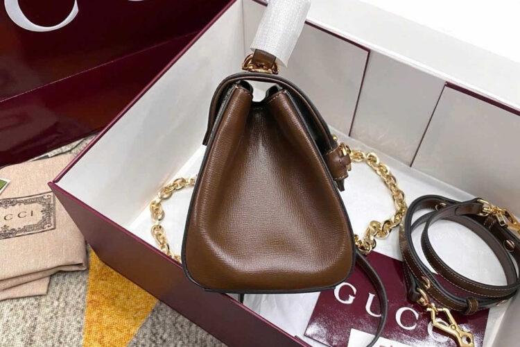 Túi Gucci Horsebit 1955 Mini Bag GG Supreme Nâu 22CM