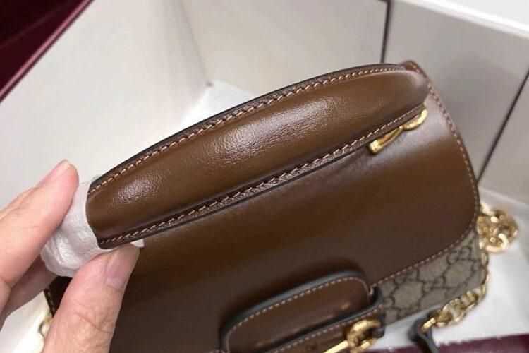 Túi Gucci Horsebit 1955 Mini Bag GG Supreme Nâu 22CM
