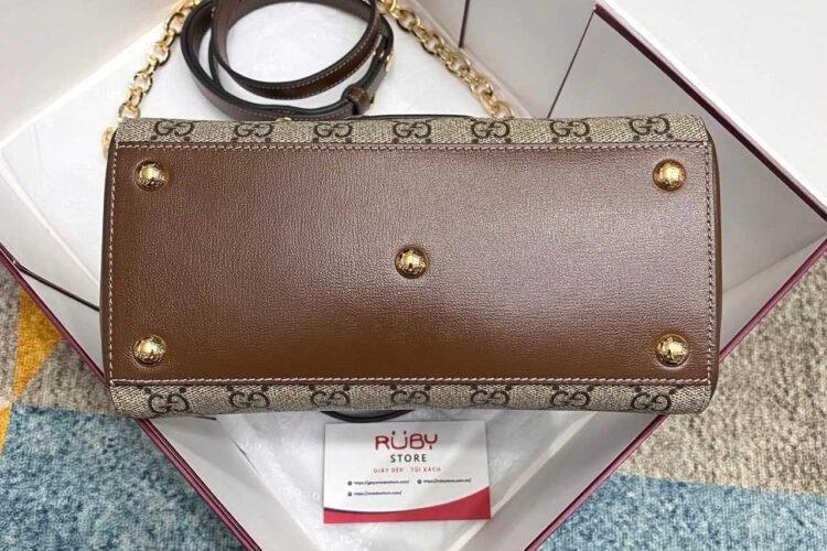 Túi Gucci Horsebit 1955 Mini Bag GG Supreme Nâu 22CM