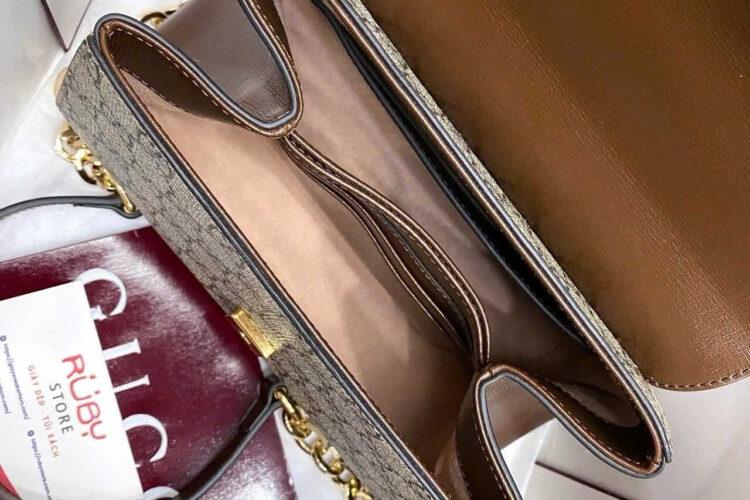 Túi Gucci Horsebit 1955 Mini Bag GG Supreme Nâu 22CM