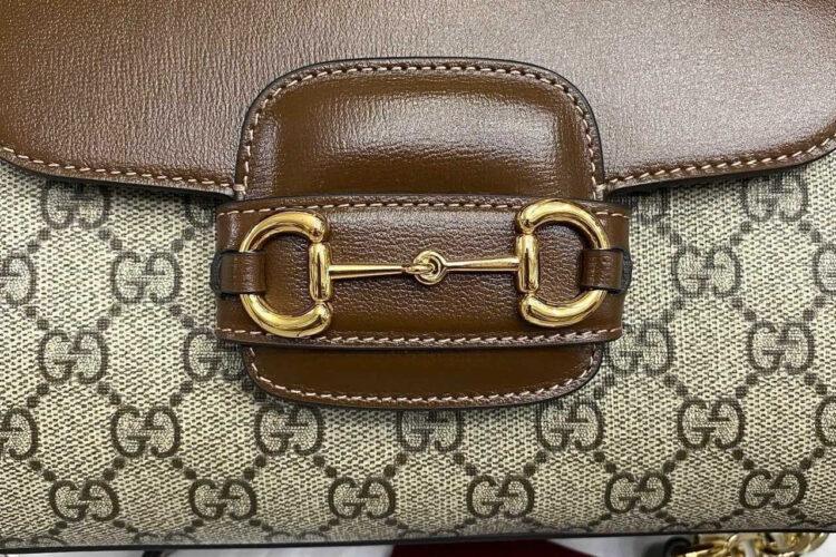 Túi Gucci Horsebit 1955 Mini Bag GG Supreme Nâu 22CM