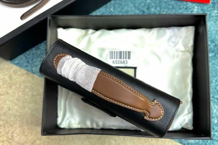 Túi Gucci Padlock Mini Bag GG Supreme Black Màu Be Đen