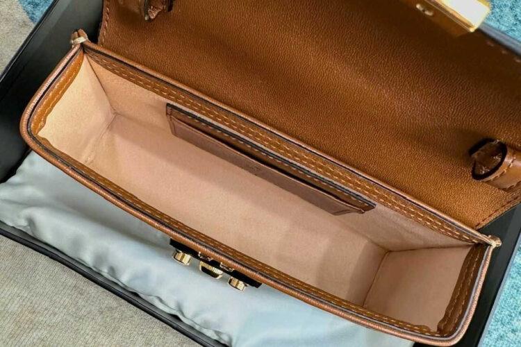 Túi Gucci Padlock Mini Bag GG Supreme Black Màu Be Đen