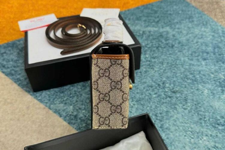 Túi Gucci Padlock Mini Bag GG Supreme Black Màu Be Đen
