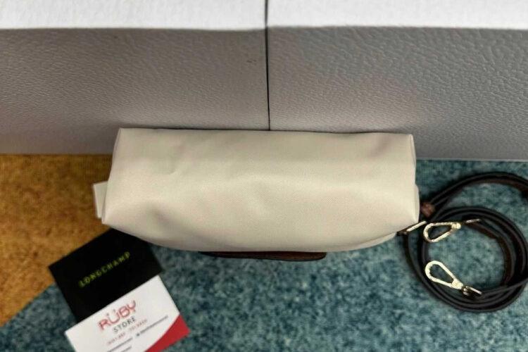 Túi Longchamp Le Pliage Xtra XS Pouch Ecru Canvas Cognac Leather Kem