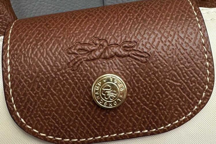 Túi Longchamp Le Pliage Xtra XS Pouch Ecru Canvas Cognac Leather Kem