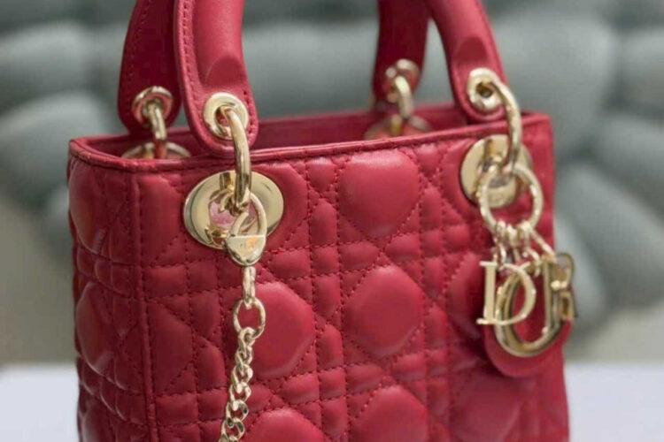 Túi Mini Lady Dior Red Lambskin GHW Màu Đỏ
