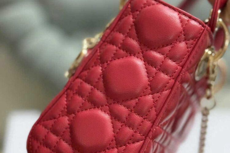 Túi Mini Lady Dior Red Lambskin GHW Màu Đỏ