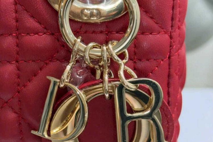 Túi Mini Lady Dior Red Lambskin GHW Màu Đỏ