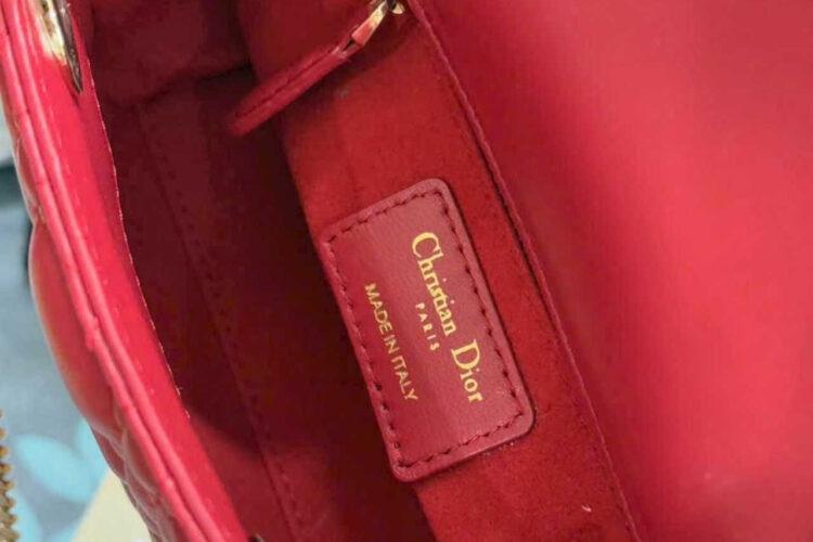 Túi Mini Lady Dior Red Lambskin GHW Màu Đỏ