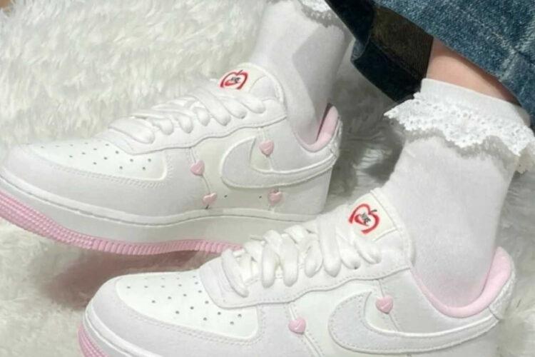 giày Air Force 1 07 LX Valentine Day 2025 Pink Heart xám hồng