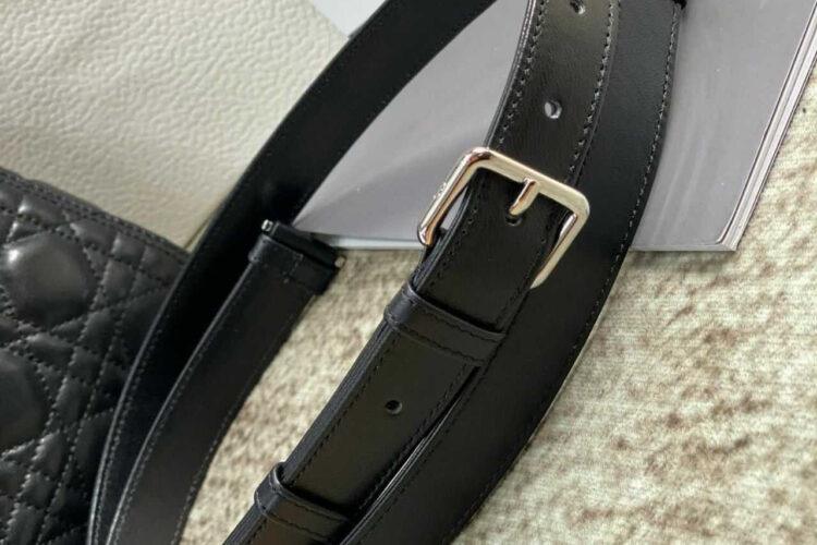 túi Dior Medium Lady Dior Black Lambskin SHW Size 24