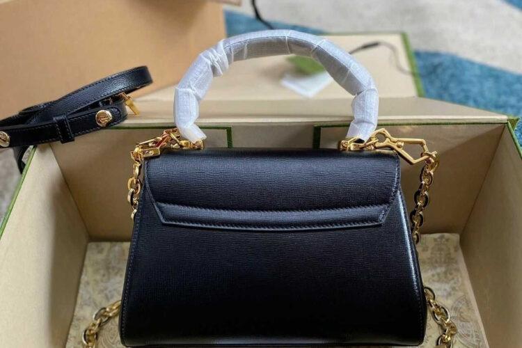 túi Gucci Horsebit 1955 Mini Bag Black Leather 22CM đen