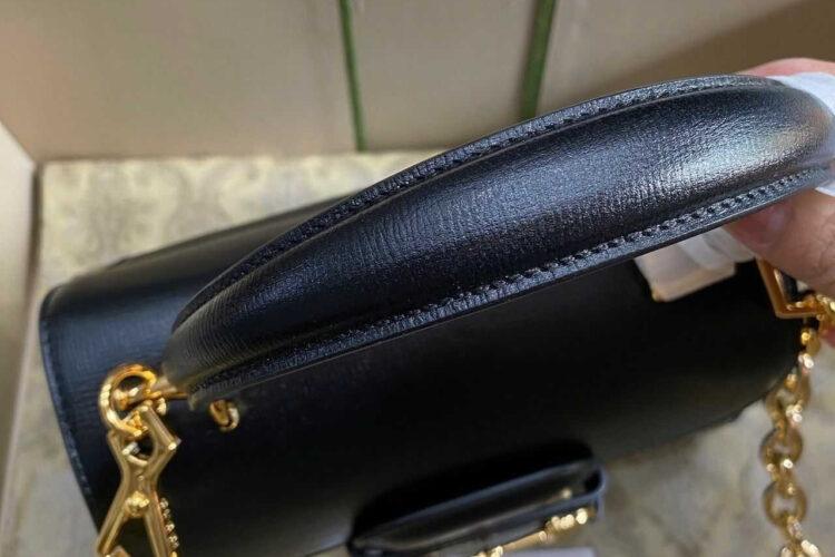 túi Gucci Horsebit 1955 Mini Bag Black Leather 22CM đen