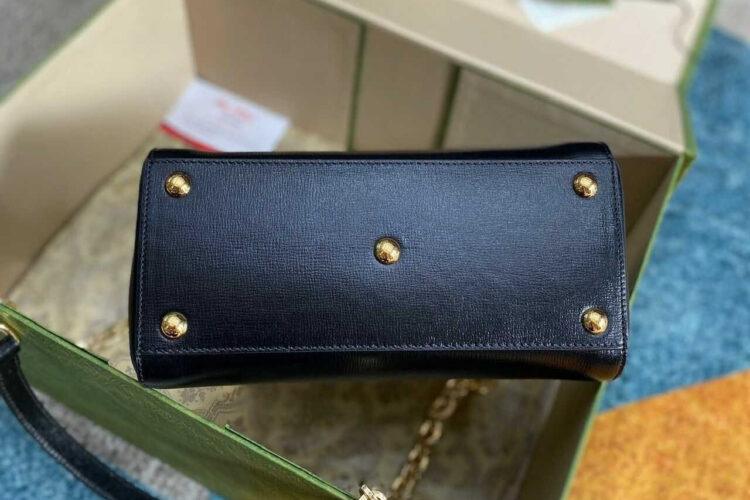 túi Gucci Horsebit 1955 Mini Bag Black Leather 22CM đen