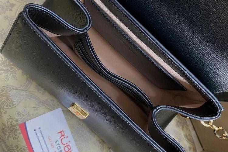 túi Gucci Horsebit 1955 Mini Bag Black Leather 22CM đen
