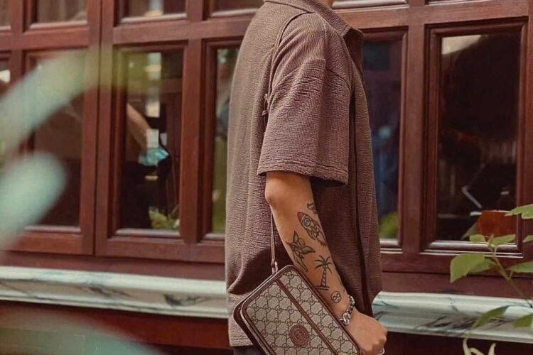 túi Gucci Mini Bag With Interlocking G GG Supreme Brown