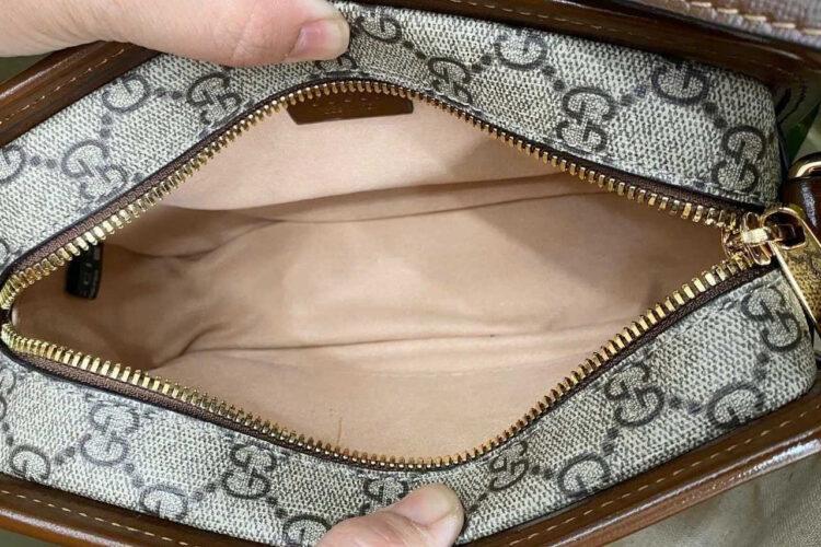 túi Gucci Mini Bag With Interlocking G GG Supreme Brown
