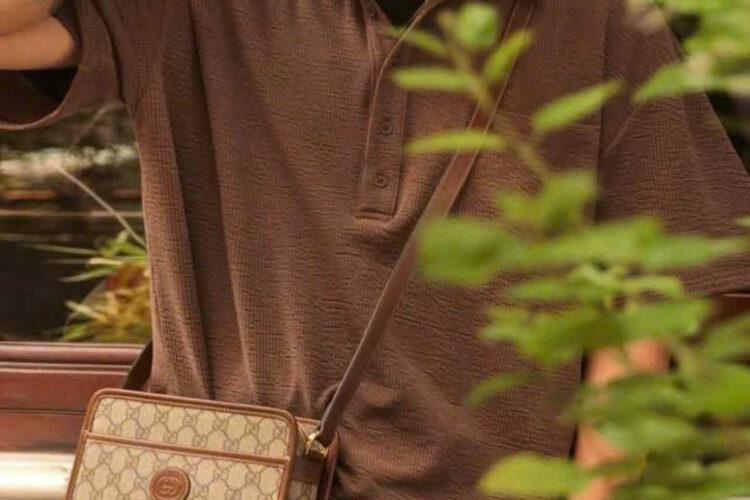 túi Gucci Mini Bag With Interlocking G GG Supreme Brown