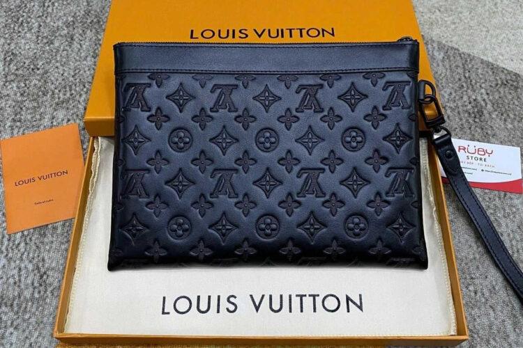 túi LV Pochette To-Go M81570 Monogram Shadow đen