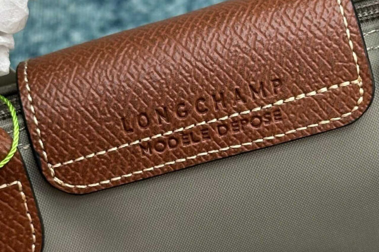 túi Longchamp Le Pliage Xtra XS Pouch Turtledove Canvas Cognac Leather