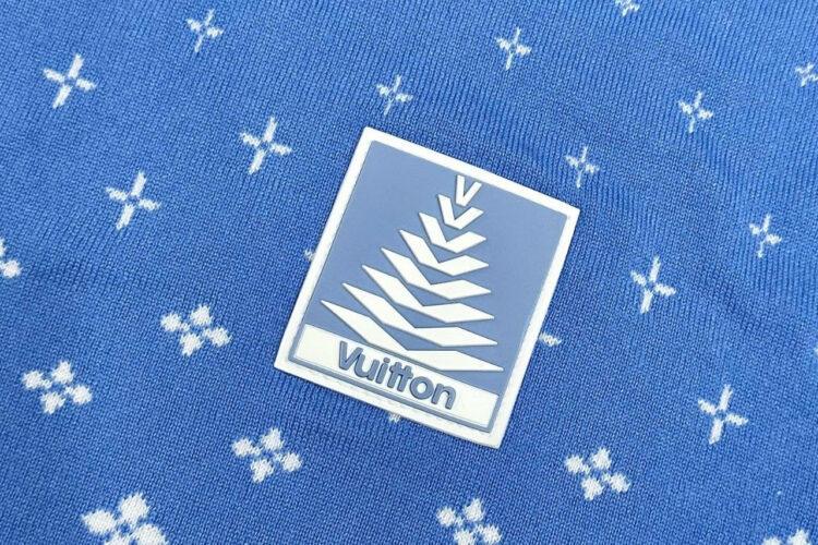 Áo Thun LV Knitted Cotton T-Shirt Blue Màu Xanh Dương