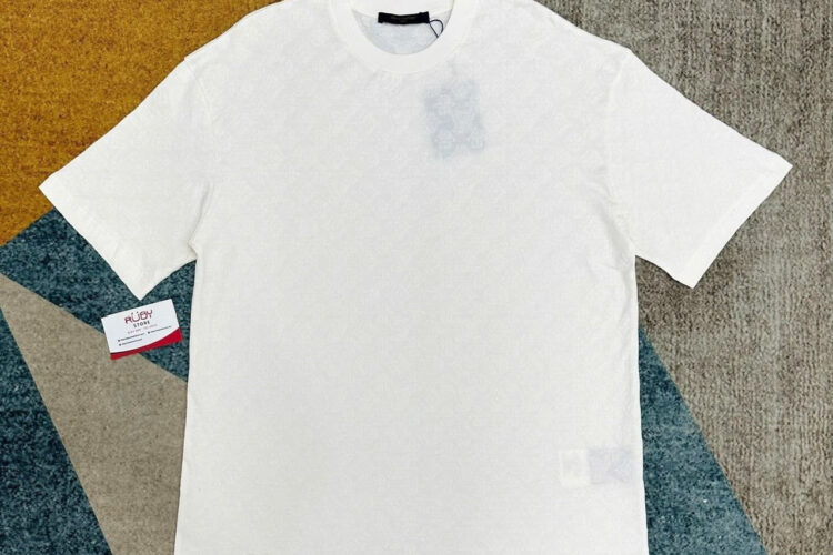 Áo Thun LV Monogram Fil Coupe Cotton T-Shirt Milky White Trắng