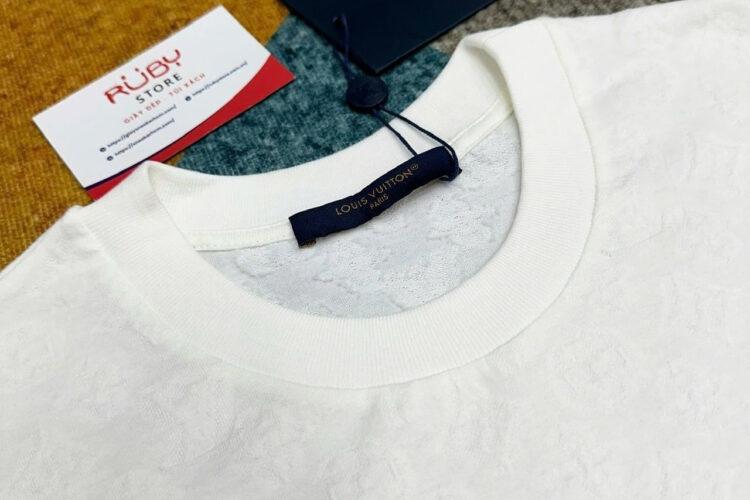 Áo Thun LV Monogram Fil Coupe Cotton T-Shirt Milky White Trắng
