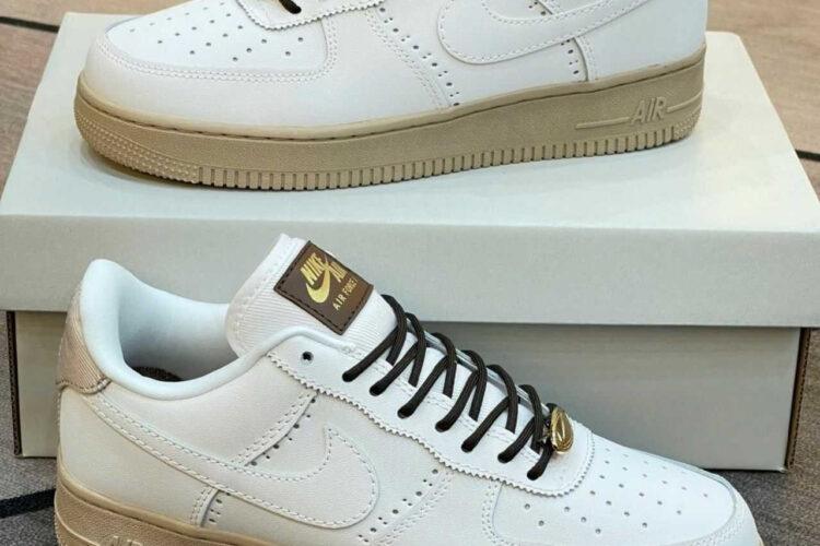 Giày Air Force 1 Low Brogue Màu Trắng Nâu