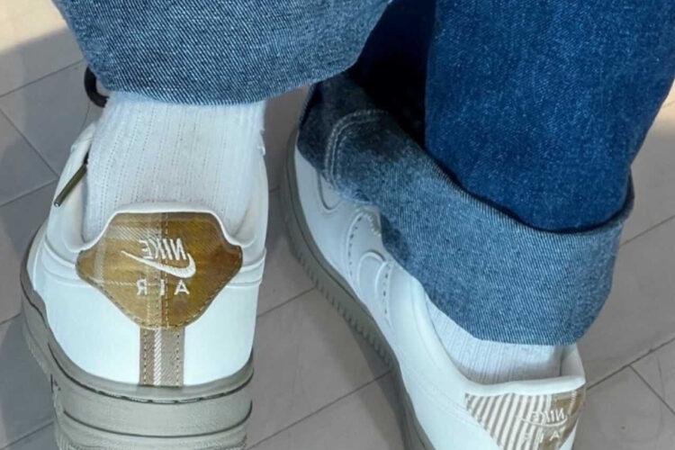 Giày Air Force 1 Low Brogue Màu Trắng Nâu