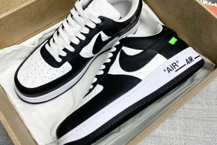 Giày Air Force 1 x Louis Vuitton Black White Đen Trắng
