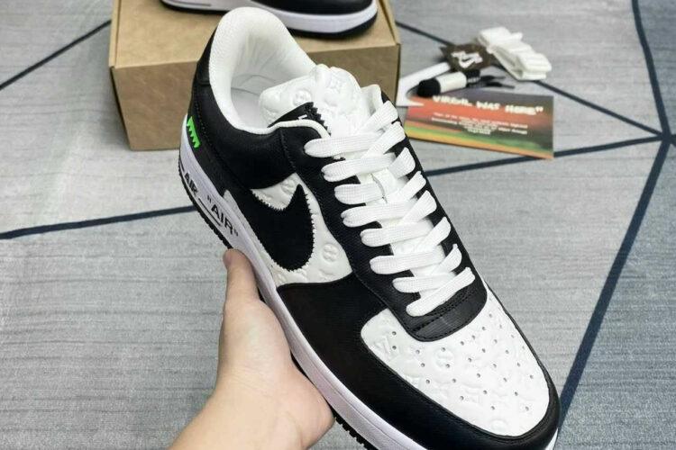 Giày Air Force 1 x Louis Vuitton Black White Đen Trắng