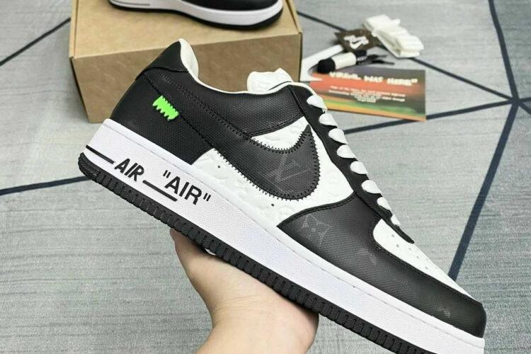 Giày Air Force 1 x Louis Vuitton Black White Đen Trắng