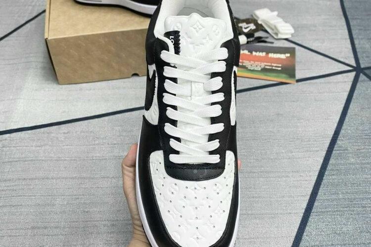 Giày Air Force 1 x Louis Vuitton Black White Đen Trắng